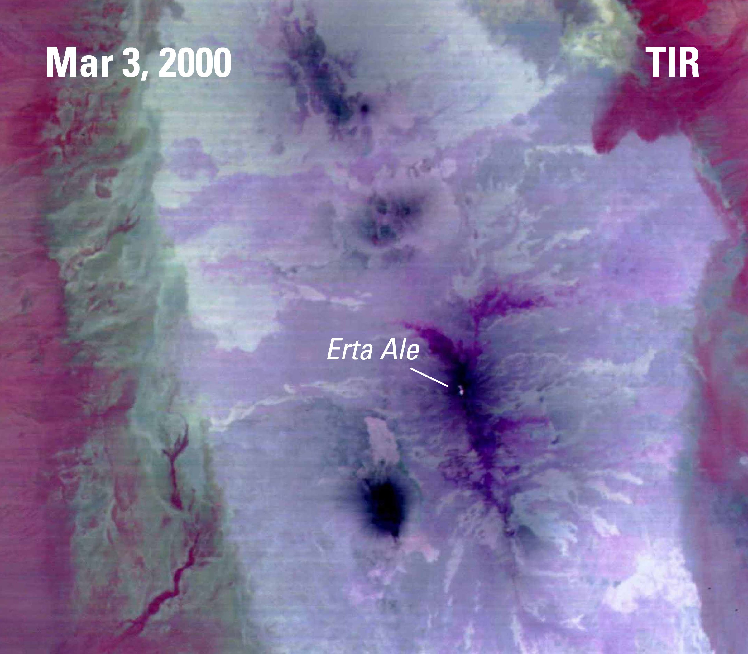 ASTER TIR data, acquired on March 3, 2000 over Erta Ale.