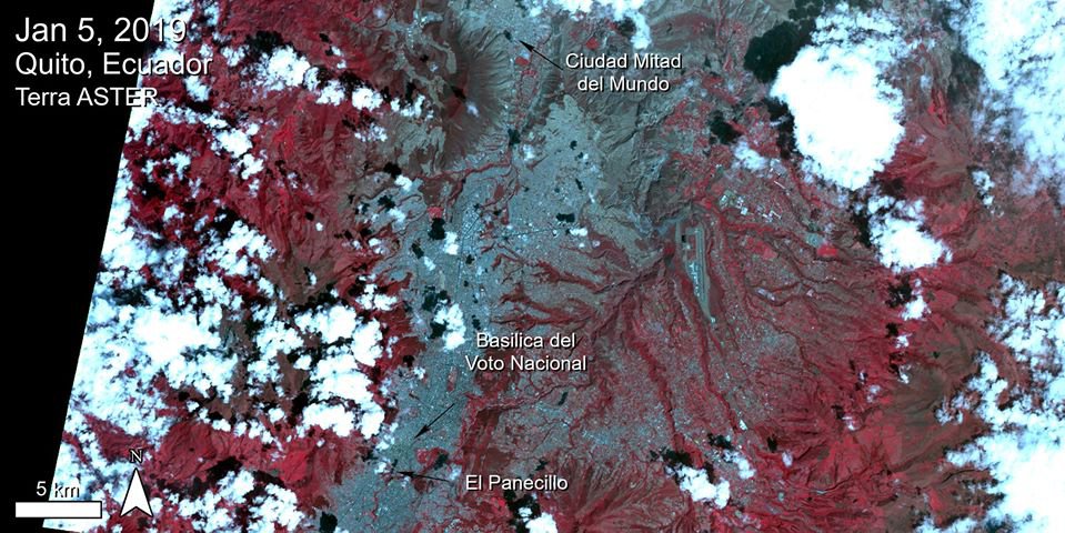 Terra ASTER precision terrain corrected data over Quito, Ecuador.