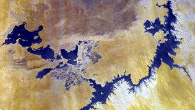 ECOSTRESS Gridded Top of Atmosphere Calibrated Radiance bands 5-4-2 data from the ECO_L1CG_RAD product over Lake Nasser and Toshka Lakes in Egypt, Africa on March 20, 2023.