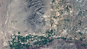 Natural color HLS L30 image showing Phoenix and the contrasting agricultural and desert landscape west of the city.