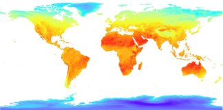 Global daytime land surface temperature (LST) from the LEOLSTCMG30 product during the month of October, 2022.