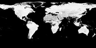 Combined MODIS BRDF Albedo white sky albedo band 4 data from the MCD43D55 product across the globe, August 10, 2020.