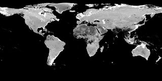 Combined MODIS BRDF Albedo NBAR band 5 data from the MCD43D66 product across the globe, August 10, 2020.