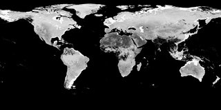 Combined MODIS BRDF Albedo NBAR band 6 data from the MCD43D67 product across the globe, August 10, 2020.