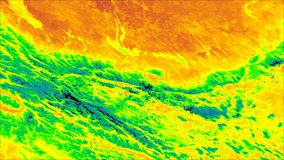 Terra MODIS land surface temperature data from the MOD11A2 product over Tibet, July 3 - 10, 2020.