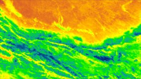 Terra MODIS land surface temperature data from the MOD11B3 product over Tibet, Jun 2020.