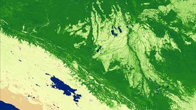 Terra MODIS Leaf Area Index (LAI) data from the MOD15A2H product over Lake Titicaca, Bolivia.