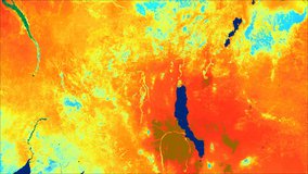 Terra MODIS evapotranspiration (ET) data from the MOD16A2 product over east Africa from Jan 01 - 08, 2021.