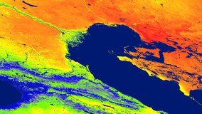 Terra MODIS evapotranspiration (ET) data from the MOD16A3GF product over the Caspian Sea.