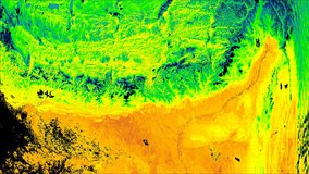 Terra MODIS land surface temperature (LST) data from the MOD21 product over India on Dec 1, 2020.