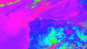 Ocean reflectance from the MODOCGA product over the Iberian Peninsula, Portugal on August 19, 2018.