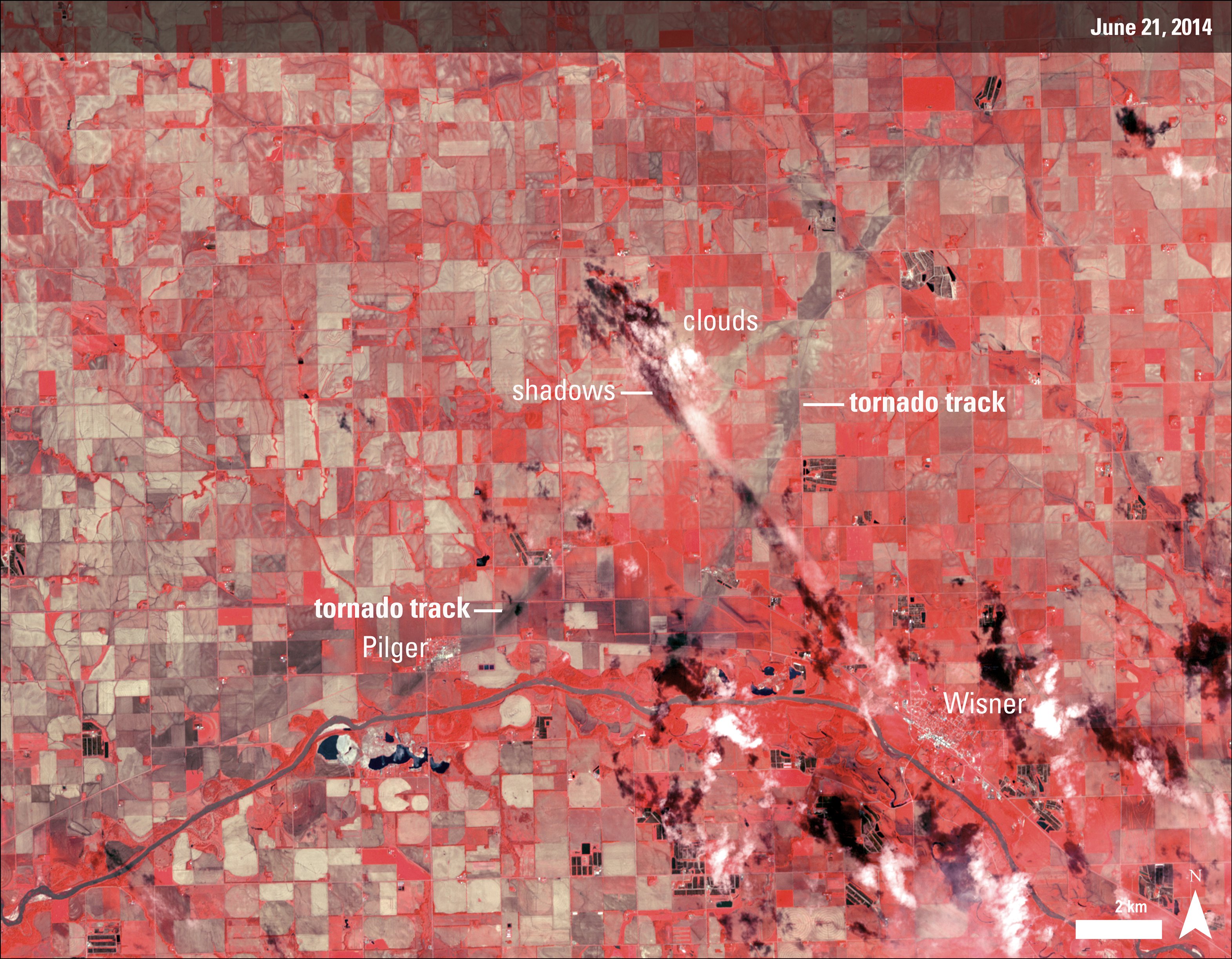 AST_L1B image of Northeastern Nebraska acquired on June 21, 2014.