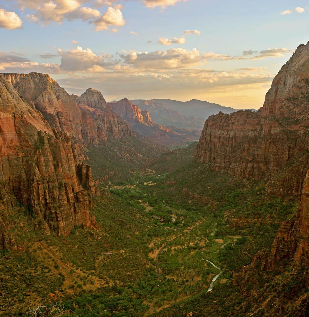 A beautiful sunset at Zion National Park from Angels Landing on September 13, 2004, as captured by one of the park’s millions of visitors.