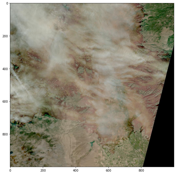 HLS natural color browse image over northern California.