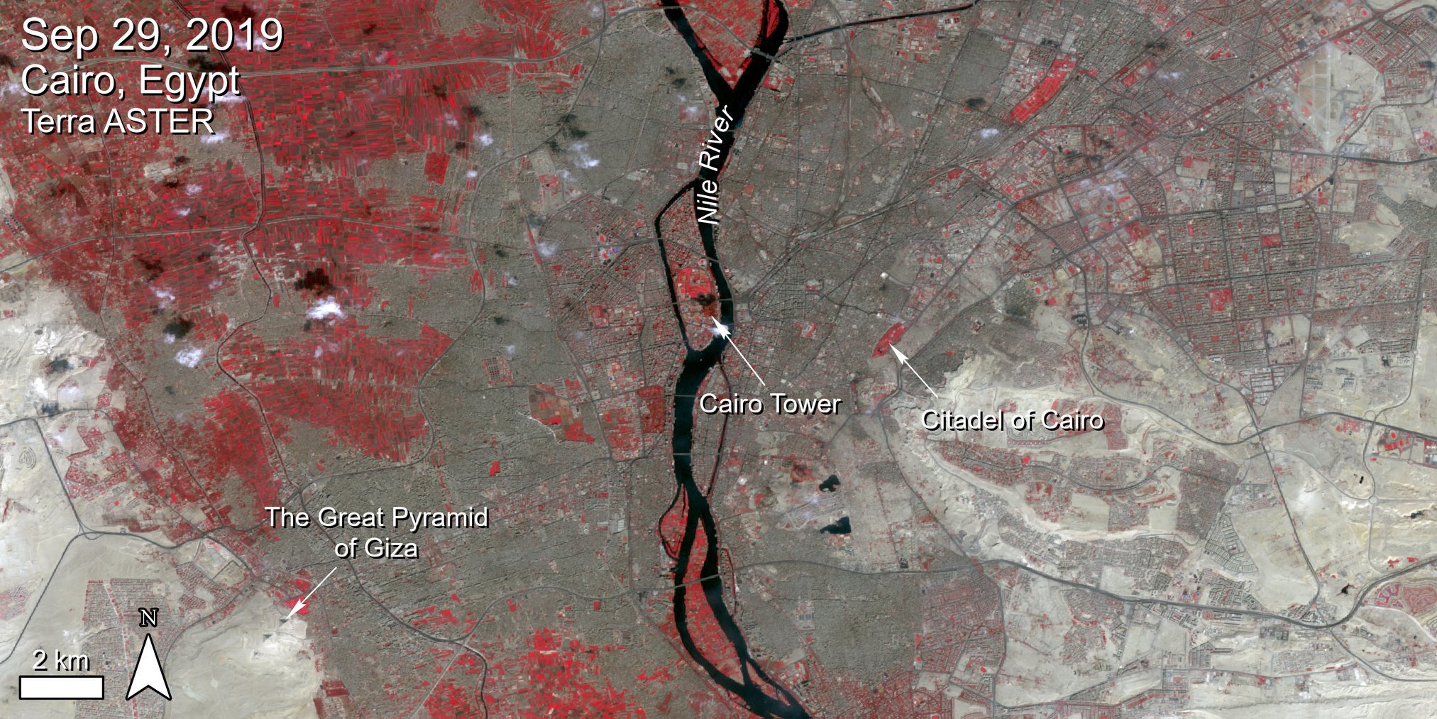 Terra ASTER precision terrain corrected data over Cairo, Egypt.