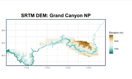 R plot of DEM over Grand Canyon