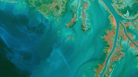 Terra ASTER imagery of the Mississippi River Delta.