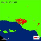 Terra MODIS Thermal Anomalies and Fire data over the Thomas Fire.